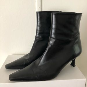 Stuart Weitzman Square Toe Kitten Heel Boot